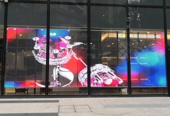 220W/ M2 de Transparante Vertoning 5000nits 7.8mm HOOFD van Mesh Screen Outdoor Glass Window