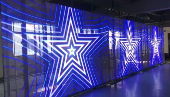Longda 3840Hz Verversingssnelheid 5000cd/m2 Helderheid 1R1G1B LED-samenstelling Transparant Glazen LED-scherm voor Verhuur of Vaste Installatie