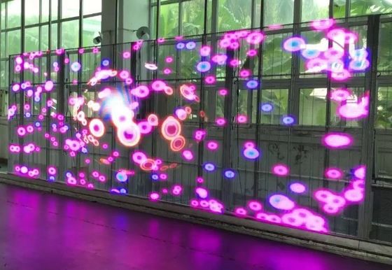 P3.91 Led Window Display Screen AC85V Transparent LED Video Wall Screen RGB