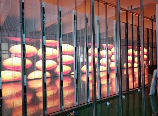 Breed kleurengamma Transparant glas LED-display Lichtgewicht