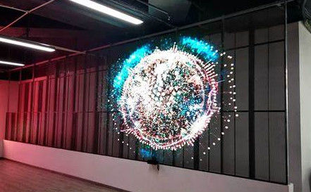 Eenvoudig te onderhouden 75% transparant glazen LED-scherm met lange levensduur