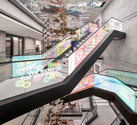 P2.5 Doorzichtig glas LED-scherm aangepast holografisch LED-series voor winkelcentrum