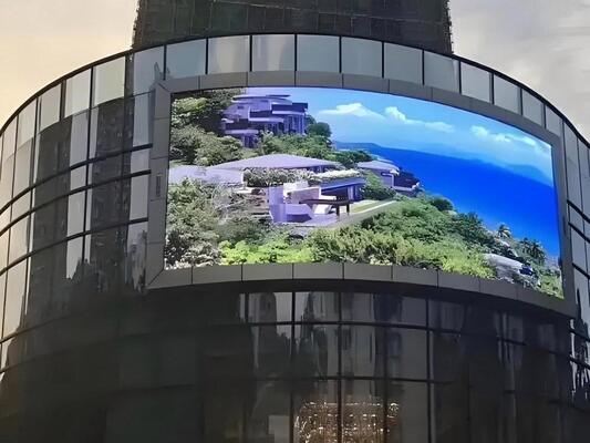 FCC IP65 Openlucht Gebogen Geleide Muur RGB 3in1 P10 Flexibele Geleide Videomuur 1000W/Sqm