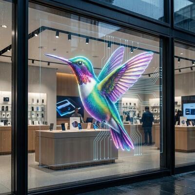P3.91 Led Window Display Screen AC85V Transparent LED Video Wall Screen RGB