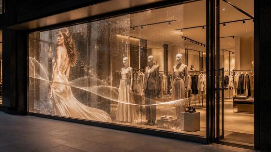 ISO14001 Interactief Creatief Transparant LED Raamdisplay ODM Voor Winkelcentra