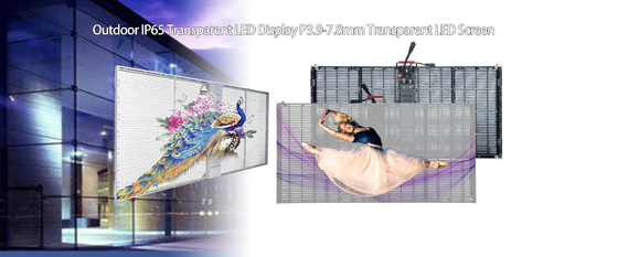 P10.4mm 50*12.5cm van het Transparante Glas LEIDENE het Venstervertoning 1000cd/M ² het Schermnet