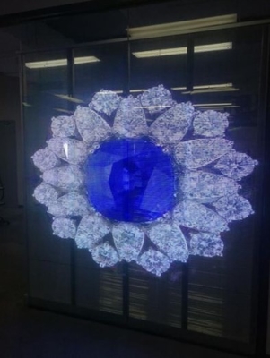 P10.4mm 50*12.5cm van het Transparante Glas LEIDENE het Venstervertoning 1000cd/M ² het Schermnet