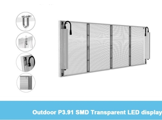 Leidde het P3.91mm1r1g1b Transparante Glas het Scherm HD Geleid Mesh Video Wall ISO9001