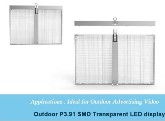 Doorzichtig glas LED-scherm P3.91mm Holografische serie Refresh 3840Hz