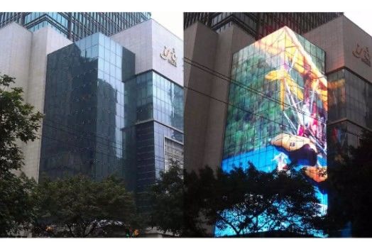 P2.5 Doorzichtig glas LED-scherm aangepast holografisch LED-series voor winkelcentrum