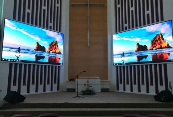 Kleine Pixel P3.076 Binnen Full Color LED Scherm 320x160mm Aluminium Kast Voor Kerk