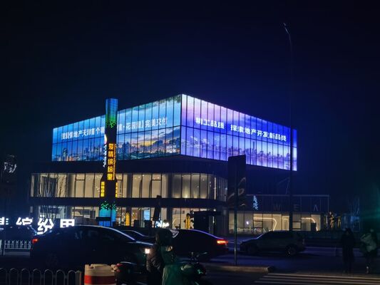 Hoge helderheid Full Color LED Transparent Screen met aangepaste grootte voor gebruik binnen en buiten